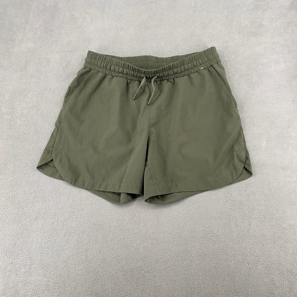 Mondetta Performance Luxury Olive Green Athletic Shorts Womens Medium Drawstring